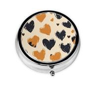 CSIVKEJ Heart Leopard Print Print Round Pill Box 3 Compartment Pocket Purse Portable Mini Travel Medicine Tablet Vitamin Holder Organizer