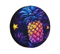 CSIVKEJ Neon Pineapple Print Spare Tire Cover Dust-Proof Wheel Tire Cover Fit Jeep,Trailer, Rv, Suv And Many Vehicle