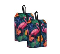 CSIVKEJ Pink Flamingo Print Travel Shoe Bag Portable Storage Bag 2 Pcs
