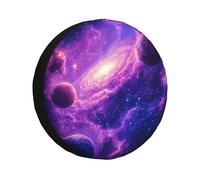 CSIVKEJ Purple Galaxy Print Spare Tire Cover Dust-Proof Wheel Tire Cover Fit Jeep,Trailer, Rv, Suv And Many Vehicle