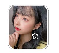 CSIYANJRY99 A Pair Star Dangle Earrings for Women Rhinestone Crystal Long Tassel Stars Charms Drop Dangling Stud Fashion Lightweight Festival Christmas Birthday Party Jewelry Dainty Gifts for Friends
