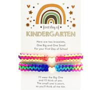 CSIYANJRY99 Back to School Gifts Mommy and Me Matcing Heart Charm Wish Bracelets- Separation Anxiety First Day of School Gifts for Mother Daughter Teachers, One Size, Leather, no gemstone