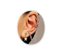CSIYANJRY99 Ear Cuffs 14k Gold Cartilage Earring Cubic Zirconia Sparkling Earrings Hypoallergenic Hoop Earrings Clip On Earrings Piercings for Women, Zinc, Cubic Zirconia