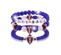 CSIYANJRY99 Football Bracelet Set for Women Game Day Accessorie Outfits Fall Sports Must Haves for Moms Football Mom Shirts Stackable Bracelet, M, Acrylic, no gemstone