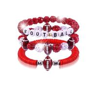 CSIYANJRY99 Football Bracelet Set for Women Game Day Accessorie Outfits Fall Sports Must Haves for Moms Football Mom Shirts Stackable Bracelet, M, Acrylic, no gemstone