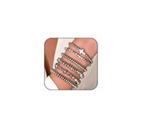 CSIYANJRY99 Gold Silver Beaded Stackable Bracelets for Women Non Tarnish Stretch Stackable Bracelet Elegant Chunky Cross Pearl Layering Jewelry, 5.5 UK, Alloy Steel, no gemstone