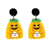CSIYANJRY99 Halloween Earrings for Women Acrylic Pumpkin Skull Flower Ghosts Dangle Earrings for Horror Holiday Fall Christmas Gift (C)