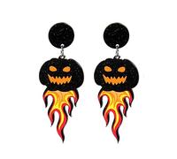 CSIYANJRY99 Halloween Earrings for Women Women Acrylic Pumpkin Skull Flower Ghosts Dangle Earrings for Horror Holiday Fall Christmas Gift (F)