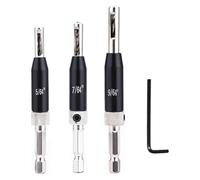 cskky 3pcs Self Centering Hinge Drill Bits Set 5/64" 7/64" 9/64" Precise Positioning Door Cabinet .oth