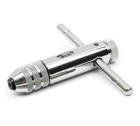 cskky Adjustable Silver T-Handle Ratchet Tap Holder Wrench with 5pcs M3-M8 3mm-8mm Machine Screw Thread Metric Plug T-Shaped .oth