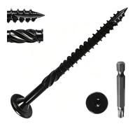 Cskunxia 200Pcs Lag Screws 6.3 x 76mm, Heavy Duty Structural Wood Screws, Star Drive Decking Screw, Wooden Timber Screw for Timber Log Landscaping Wood with T30 Star Bit, Washer Head
