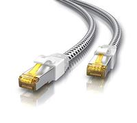 CSL - 0.5 m 50 cm Cat 7 Network Cable Gigabit Ethernet LAN Cable - Cotton Jacket - 10000 Mbit S - Patch Cable - Cat.7 Raw Cable S FTP Pimf Shielding with RJ 45 Connector - Switch Router Modem Access