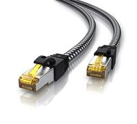 CSL - 10m CAT 7 Network Cable Gigabit Ethernet LAN Cable - Cotton Jacket - 10000 Mbits - Patch Cable - Cat.7 Raw Cable S FTP PIMF Shielding with RJ 45 Connector - Switch Router Modem Access Point