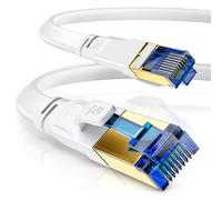 CSL - 15 m CAT 8 Network Cable Flat and Thin - LAN Cable for 40 Gigabit High Speed, Internet Cable, Flat Ribbon Cable, Installation Cable - 40 Gbps Cat.8 RJ45 Cable for Switch Router Modem PC, 15 m