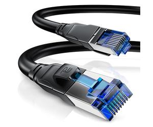 CSL - 2 m CAT 8.1 Network Cable 40 Gbits - LAN Cable Patch Cable Data Cable - CAT 8 High Speed Gigabit Ethernet Cable - 40000 Mbits Fibre Optic Speed - S/FTP PIMF Shielding RJ45 Connector