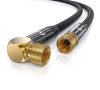 CSL - 2 m SAT Cable 8k 4k HDTV 90 Degree Angled 135dB - Premium SAT Antenna Satellite Cable F Connector - TV HDTV Radio DVB-T DVB-C DVB-S DVB-S2 - Shielding Dimensions 135 dB 75 Ohm - Black