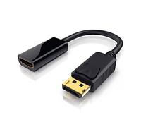 CSL - 4K Ultra HD Displayport to HDMI adapter with audio transmission - DP plug to HDMI socket - Compatible with Apple products PC graphic cards - black