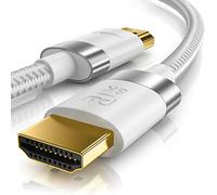 CSL - 8k / 4k HDMI Cable 2.1/2.0-5m - 8K @ 60Hz / 120Hz - 4K @ 240Hz - 48 Gbit/s - 3D - Ultra High Speed with Ethernet - TV Blu-ray PS5 Xbox Series X Switch - White - 5 Metres