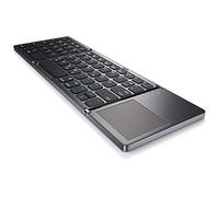 CSL - Bluetooth Keyboard Foldable with Touchpad for PC Smartphone or Tablet - Foldable Keyboard in Super Slim Design - Multitouch Gesture Control Windows 8 8.1 10 - QWERTZ German Layout