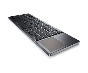 CSL - Bluetooth Keyboard Foldable with Touchpad for PC Smartphone or Tablet - Foldable Keyboard in Super Slim Design - Multitouch Gesture Control Windows 8 8.1 10 - QWERTZ German Layout