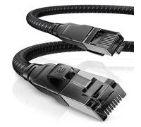 CSL Cat 7 Network Cable Black Series Gigabit Ethernet LAN Cable Cotton Sheath 10000 Mbits Patch Cable Cat.7 Raw Cable S FTP PIMF Shielding with RJ 45 Plug Switch Router Modem Gaming