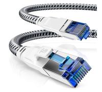 CSL - CAT 8.1 Network Cable 40 Gbits - 3 m - Cotton Sheath - LAN Cable Patch Cable Data Cable RJ45 - CAT 8 Gigabit Ethernet Cable - 40000 Mbits Fibre Optic Speed - S/FTP PIMF Shielding - White