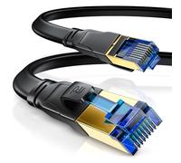 CSL CAT.8 Network Cable Flat 40 Gbits LAN Patch Cable CAT 8 High Speed Gigabit RJ45 Ethernet Cable 40,000 Mbits Fibre Speed Ribbon Cable Installation Cable Black