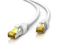 CSL-Computer LAN Cable 25 m Cat 7 Round Network Cable 25 m RJ45 White | Ethernet Cable Long 25 m, Patch Cable, Internet Cable, 600 MHz, PiMF Double Shielded, Gold-Plated Connectors with Kink