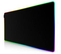 CSL-Computer - XXXL RGB Gaming Mouse Mat - 1200 x 600 mm - Mouse Pad - LED Multi colour - 7 LED colours plus 4 effect modes - for precision and speed - rubberized underside - washable - Black