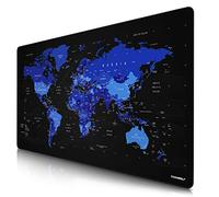 CSL - Oversized Mouse Pad 1200 x 600 mm World Map - XXXL Mouse Pad Large with Motif - Table Mat Large Size - Improves Precision and Speed - XXL Gaming for Logitech Mouse and Keyboard - Blue