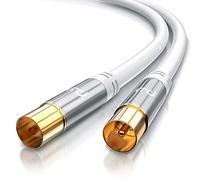 CSL Premium Coaxial Cable 8K 4K HDTV 135dB 75 Ohm Full HD 4k UHD Coaxial Male to Coaxial Female DVB-T and DVB-T2 DVB-C DVB-S2 DAB DAB Shielding Dimensions 135 dB