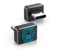 CSL USB Fingerprint Reader, Mini USB Fingerprint Reader, USB-C, Fingerprint Scanner for Windows 10 11 32 64 Systems, Up to 10 Fingerprints, 360° Touch Speedy Matching Biometric Scanner, plug & play