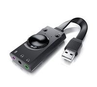 CSL - USB mini sound card - external - Virtual Surround Sound - for computer notebook tablet PC Macbook - Plug and Play - Windows 10 and Windows 11 compatible - black
