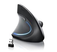 CSL - Wireless Vertical Ergonomic USB Mouse for left handed users Bluetooth + 2,4 Ghz Wireless Optical Mouse without cable 5 Buttons 2400 dpi Prevention against mouse arm tennis elbow PC Laptop Mac