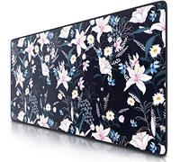 CSL - XXL Gaming Mouse Mat 900 x 400 mm - XXL Mouse Mat Large with Motif - Table Mat Large Size - Improves Precision and Speed - Also for Roccat Razer Logitech Mouse and Keyboard - Flowers