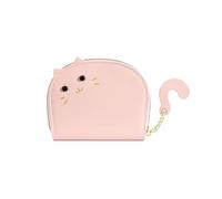 Cslbiuni Cute Cat Small Wallet Change Purse PU Leather Card Holder Coin Pouch Short ID Case for Women Girls, Pink, One Size, Modern