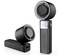 Cslmas Handheld Fan, Powerful Portable Fan[20Hrs Max Cooling], Turbo Mini Fans,105° Personal Rechargeable Fans, 1-199 Speed, Foldable, LED Display, Gifts for Women Men Outdoor Indoor (Dark Black)