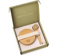 CSM Dry Brushing Set - Natural Bristle Body + Face Brush for Soft Skin: Kit includes 1 Face Brush + 1 Body Brush for Lymphatic Drainage, Cellulite, Circulation
