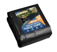 CSMEN tarps Heavy Duty Waterproof 8x12ft,Black Tarp Outdoor Plastic tarp Cover 11mil Poly Tarpaulin tarps for rain,Sun,firewood,roof, Pool,Boat,car