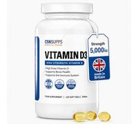 CSN Vitamin D3 5000iu x120 Soft Gels | Premium Grage Cholecalciferol with Certificate of Analysis | Athlete Approved | Support Bones, Muscles & Immune System | UK Made & GMP Certified