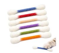 csncis Pack of 6 Cat Toy Cotton Buds, Catnip Toy, Cotton Buds, Cat Toy with Catnip, Chew Toy, Interactive Catnip Toy for Indoor Cats, Teething and Kittens