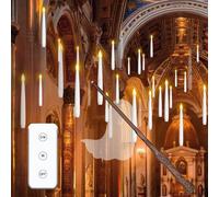 CSNDICE Floating Candles, LED Candle with Magic Wand Remote,Flameless Taper Floating Candles(6/18H Timer) 6.8" for Decor Christmas,Wedding,Theme Party (20)