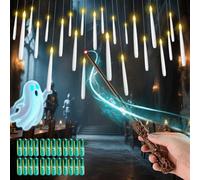 CSNDICE Floating Candles with Wand, 24pcs Floating Candle with 25 Batteries, Battery(Included) Operated Candles with 6H Timer, Warm Light Flashing Hanging Candle, Birthday Party Christmas Decoration