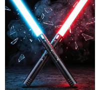 CSNDICE Light Saber for Kids, RGB 15 Colour 2-in-1 Lightsaber, Dueling Lightsabers with 4 Modes and Sounds, USB-C Rechargeable FX Sword for Boys and Grils, Halloween Cosplay & Role Play Toy Gifts