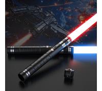 CSNDICE Lightsaber,Light Sabers with RGB 24 Colors,USB Rechargeable Lightsabers with FX Sound and Motion Sensors,Dueling Light Saber for Adults and Kids,Birthday Xmas Gift, Cosplay, 2Pack(Black)