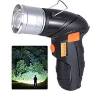 CSNDICE Torches LED Super Bright, 180,000LM Powerful Torch with Side Light, IP65 Waterproof Torch, 10000mAh Long Lasting Rechargeable Torches LED Super Bright for Outdoor Emergency, Power Cut (Black)