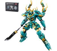 CSNRHG Green Dragon Samurai Mech Robot with Long Spear Model Building Blocks Toy Set Mythical Birthday for Ages 8+ Kids Adults Teens 704 Pieces