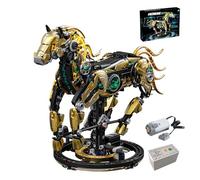 CSNRHG Mechanical Horse Building Block Set Building & Poses with Movable Legs - Captivating DIY Model with Motor Kit for Kids and Teenagers