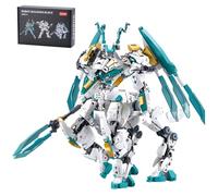 CSNRHG White Horse Dragon Samurai mech Robot Model Knight 2 in 1 Building Blocks Toy Set Mythical Birthday for Age 8+ Children Adults Teens 731 Pieces
