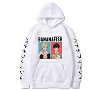 CSOCKS Anime Banana Fish Hoodie Ash Lynx Long Sleeve Anime Printed Sweatshirt Pullover with Pockets for Men Women